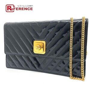 Chanel V Stitch Chevron CC Coco Mark Bag Chain Crossbody Shoulder Black